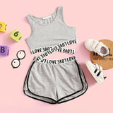2020 Baby Summer Clothing Toddler Kids Baby Girl Clothes Tops Crop Shorts Letter Print Outfits 2Pcs Set Tracksuit