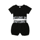Okbabeha Fashion Toddler Kids Girl Kid Child Black Crop Tee Top T shirt Short Pants