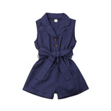 Summer Toddler Baby Girls Kids Clothes Bow-tie Waist Overall Romper Bodysuit Jumpsuit Outfits Shorts
