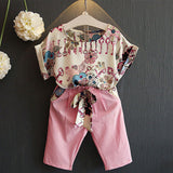 Summer Teen Girls Clothing Set 2020 Children Off Shoulder Tops Floral Pants 2Pcs Kids Outfits Girl Clothes For 4 8 12 14 Years