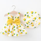 Baby Girl Clothes Summer Party Clothing for Girls Dress Strawberry Princess Dresses With Hat Outfits Children's Clothing 2 pcs