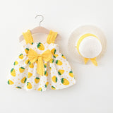 Baby Girl Clothes Summer Party Clothing for Girls Dress Strawberry Princess Dresses With Hat Outfits Children's Clothing 2 pcs