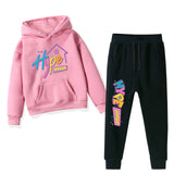 The Hype House Kids Clothes Full Warm Girls Winter Hoodies + Pants 2Pcs/Sets Teenagers Boys Regular Outfit Baby Fashion Custom