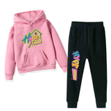 The Hype House Kids Clothes Full Warm Girls Winter Hoodies + Pants 2Pcs/Sets Teenagers Boys Regular Outfit Baby Fashion Custom