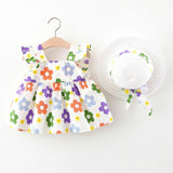 Baby Girl Clothes Summer Party Clothing for Girls Dress Strawberry Princess Dresses With Hat Outfits Children's Clothing 2 pcs