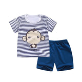cotton Summer baby children soft shorts suit t-shirt todder boy girl kids dinosaur cartoon infant
