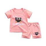 cotton Summer baby children soft shorts suit t-shirt todder boy girl kids dinosaur cartoon infant