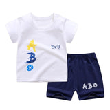 cotton Summer baby children soft shorts suit t-shirt todder boy girl kids dinosaur cartoon infant