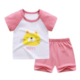 cotton Summer baby children soft shorts suit t-shirt todder boy girl kids dinosaur cartoon infant