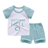 cotton Summer baby children soft shorts suit t-shirt todder boy girl kids dinosaur cartoon infant