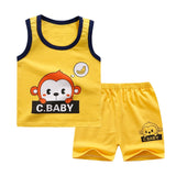 cotton Summer baby children soft shorts suit t-shirt todder boy girl kids dinosaur cartoon infant