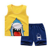cotton Summer baby children soft shorts suit t-shirt todder boy girl kids dinosaur cartoon infant