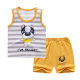cotton Summer baby children soft shorts suit t-shirt todder boy girl kids dinosaur cartoon infant