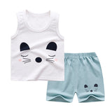 cotton Summer baby children soft shorts suit t-shirt todder boy girl kids dinosaur cartoon infant