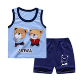 cotton Summer baby children soft shorts suit t-shirt todder boy girl kids dinosaur cartoon infant